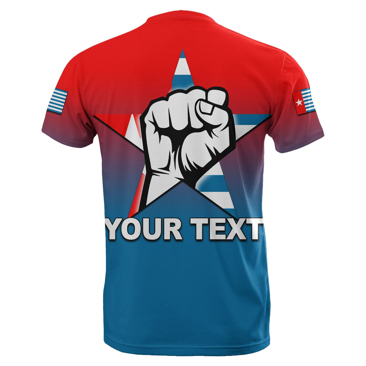 Custom West Papua T Shirt Flag Color Simple Style LT6 - Wonder Print Shop