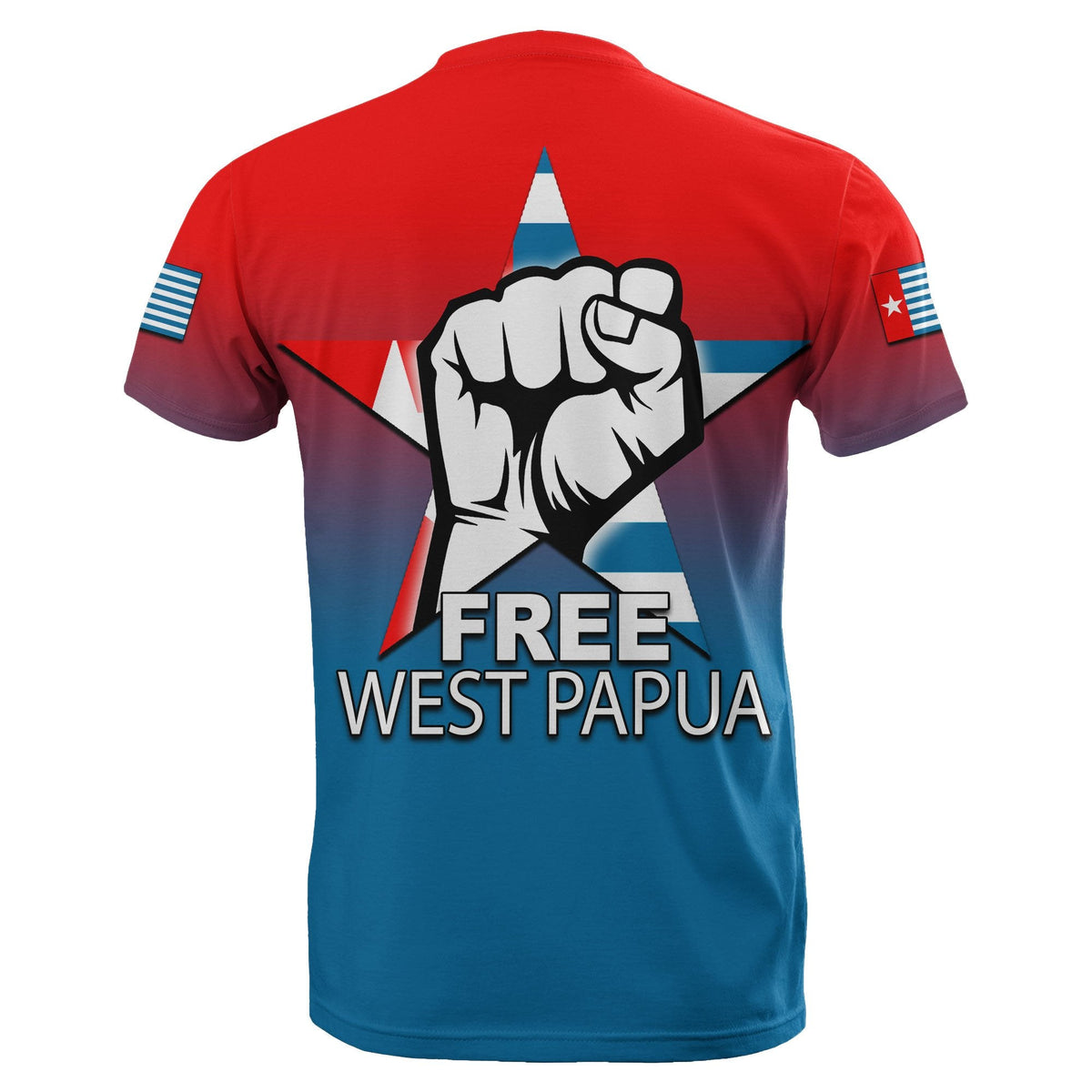 West Papua T Shirt Flag Color Simple Style Lt6 - Wonder Print Shop