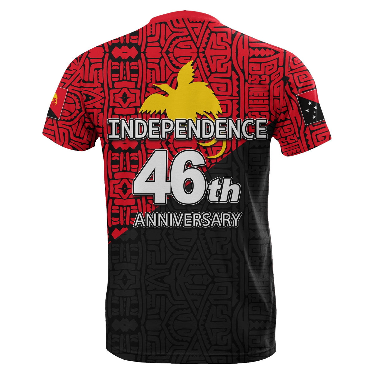 Papua New Guinea T Shirt Independence Day Patterns With Flag LT6 - Wonder Print Shop