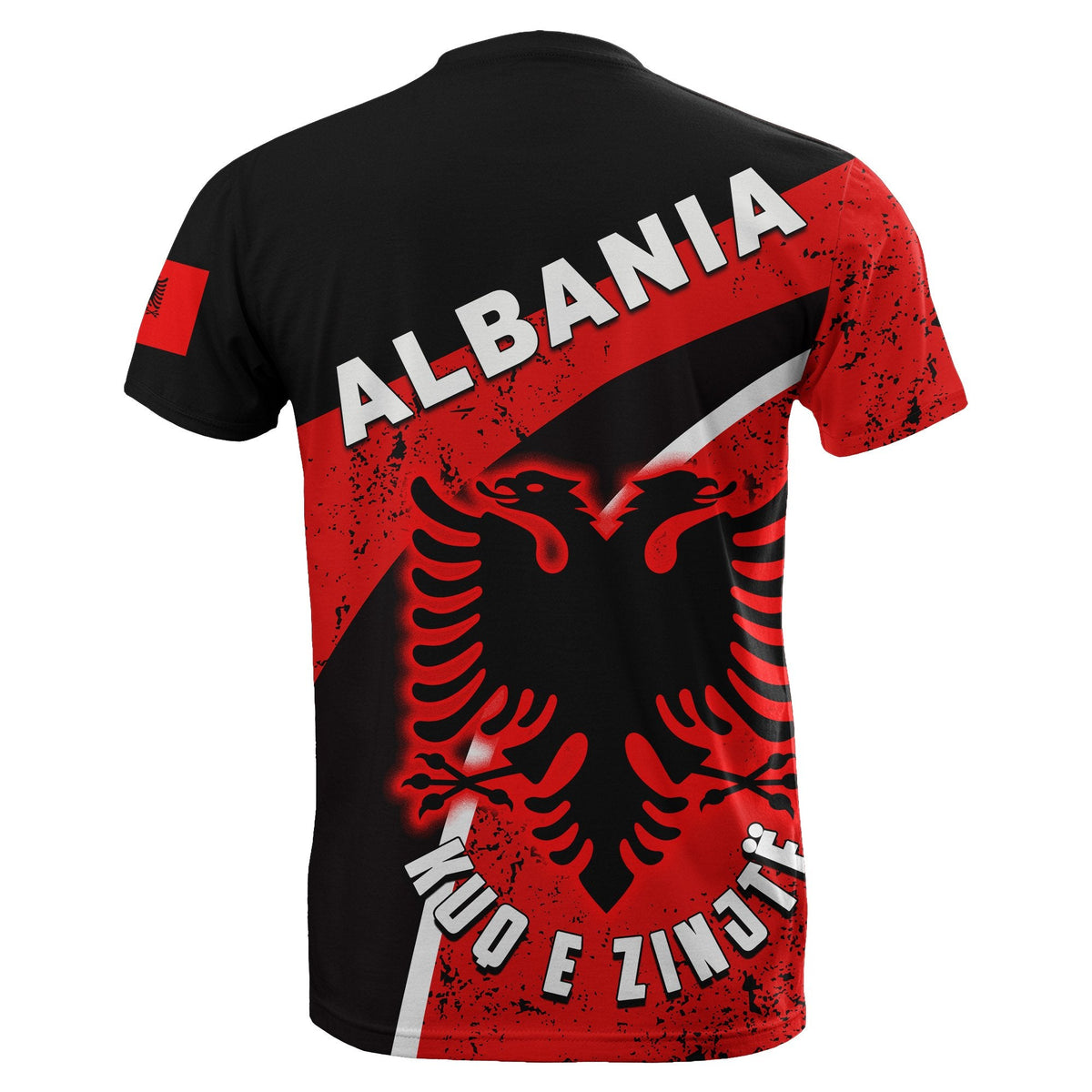 Albania T Shirt Kuq E Zinjt Football Style - Wonder Print Shop