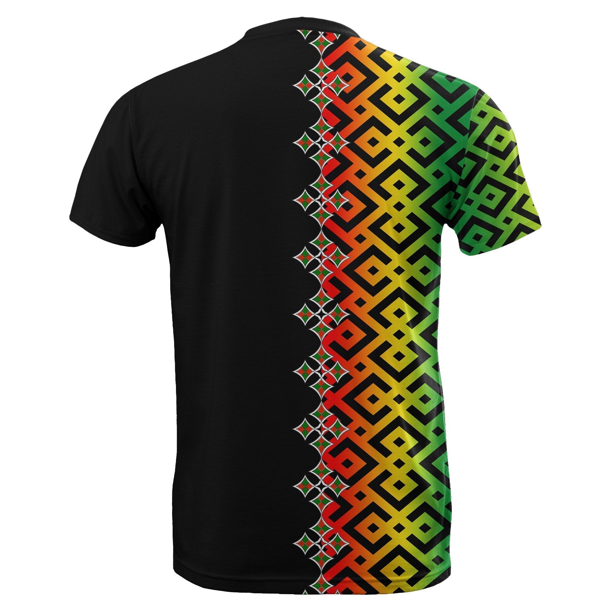 Habesha Motifs Ethiopia Women Casual Shirt Tilet White Gold LT7 main image 1