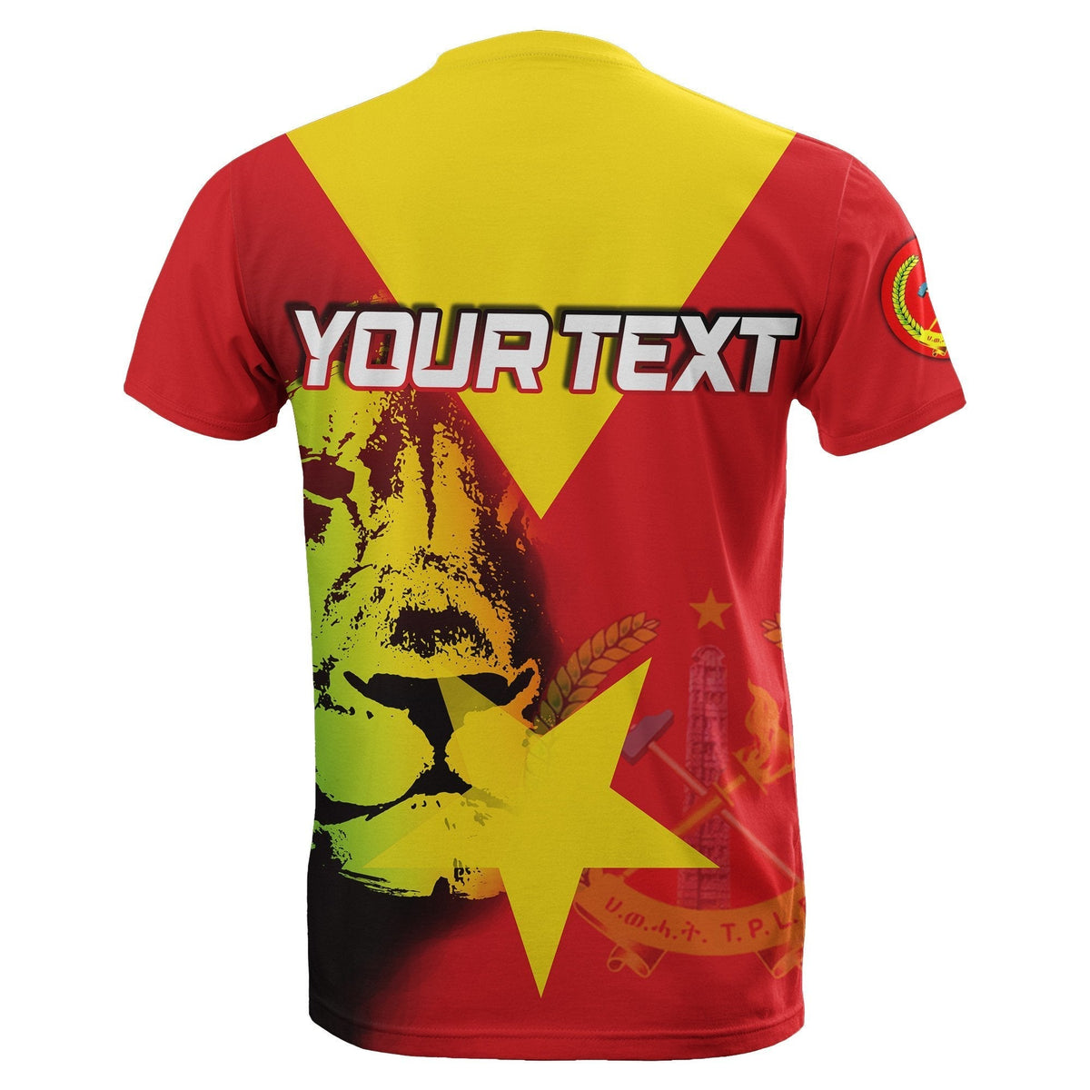 Custom Wonder Print Shop Tigray T Shirt Tigray Flag And Lion LT6 - Wonder Print Shop
