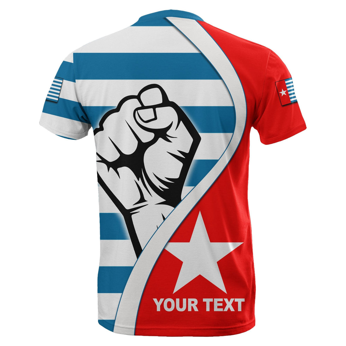 Custom West Papua T Shirt Clenched Hands Flag LT6 - Wonder Print Shop