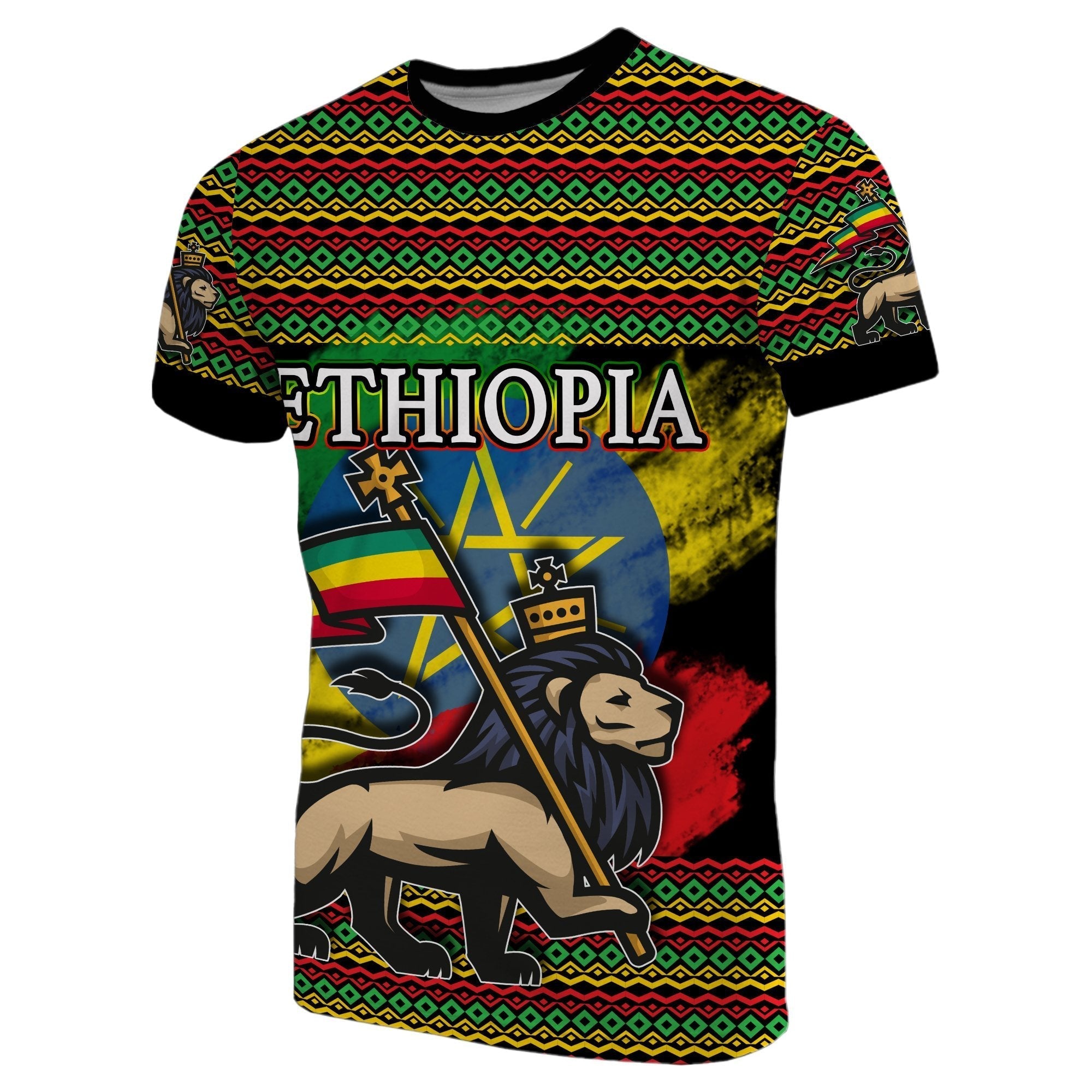 ethiopia-t-shirt-lion-of-judah-flag-grunge