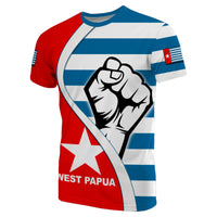 Custom West Papua T Shirt Clenched Hands Flag LT6 - Wonder Print Shop