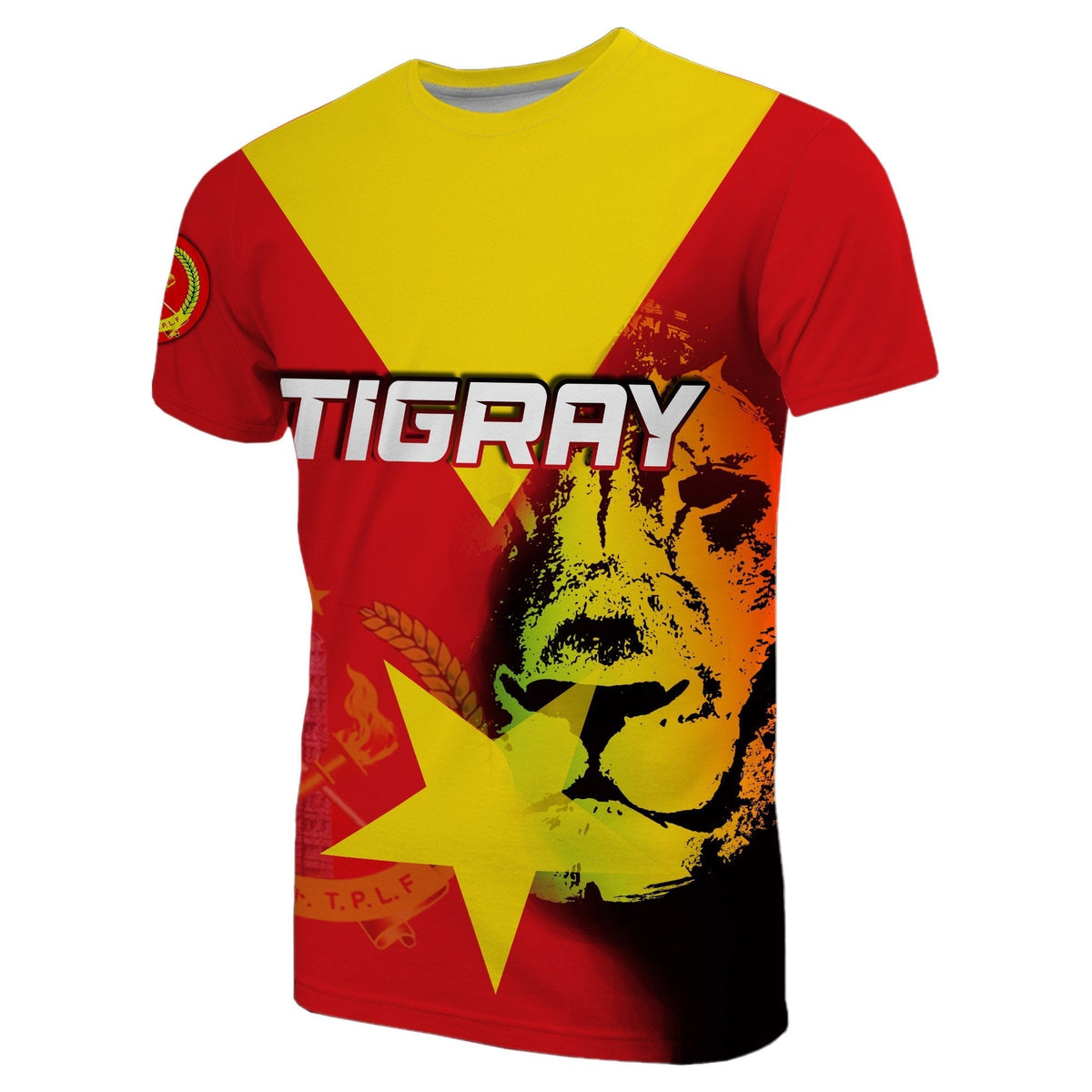 Custom Wonder Print Shop Tigray T Shirt Tigray Flag And Lion LT6 - Wonder Print Shop