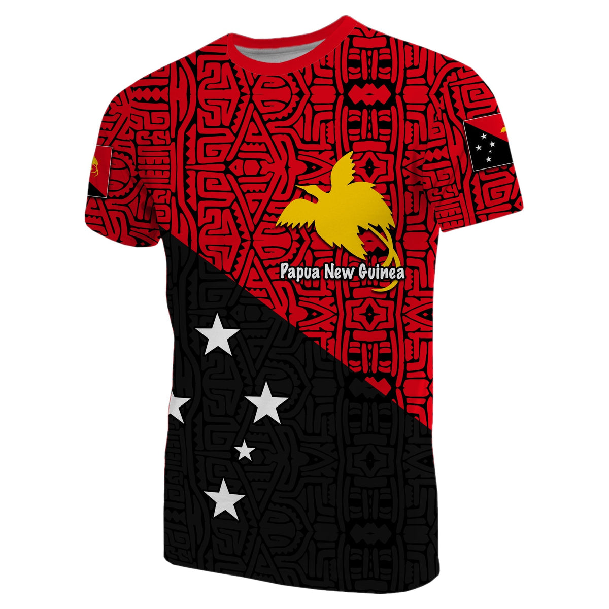 Custom Papua New Guinea T Shirt Patterns With Flag LT6 - Wonder Print Shop