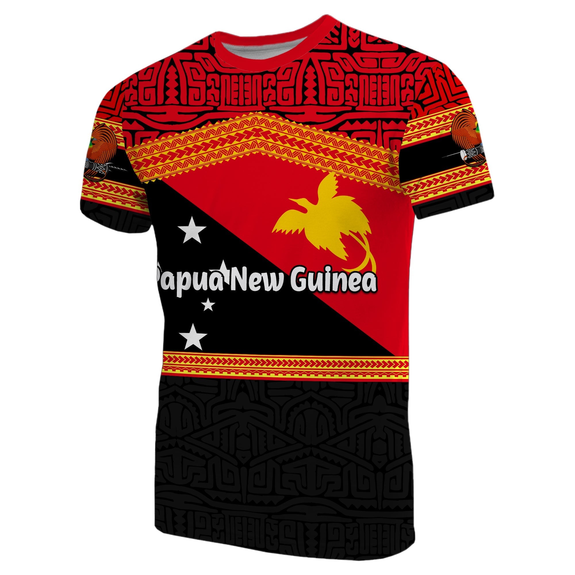 Custom Papua New Guinea T Shirt Flag Style LT6 - Wonder Print Shop