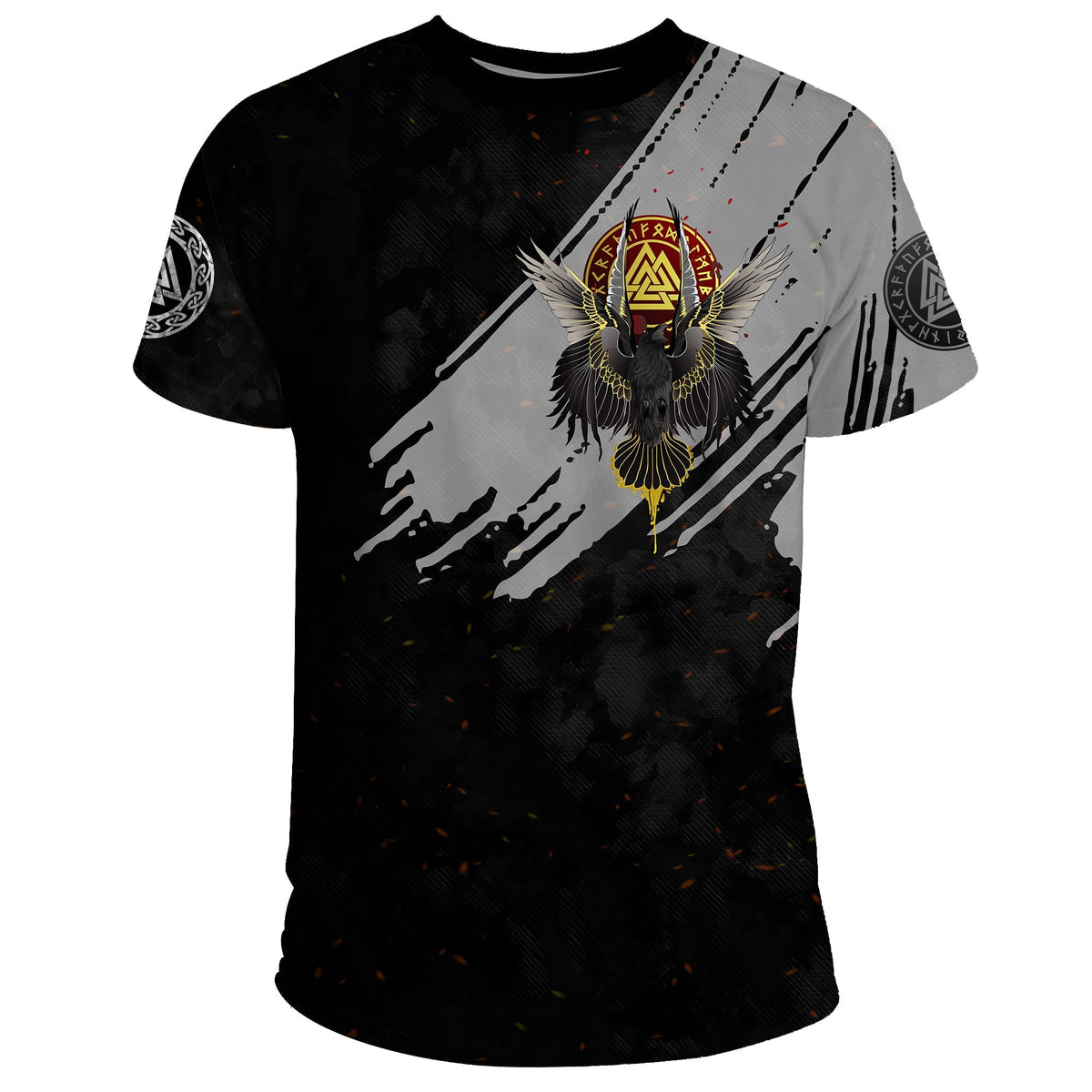 Viking Vikings T Shirt Viking Wolf Fenrir Moon and Raven RLT12 - Wonder Print Shop