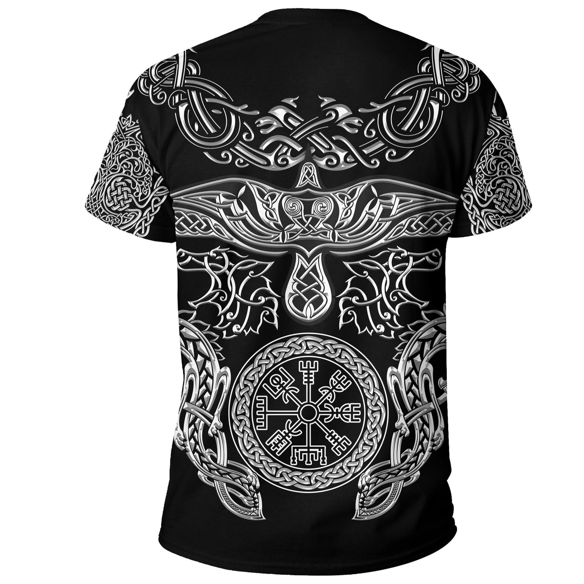 Viking T Shirt Raven and Wolf RLT12 - Wonder Print Shop