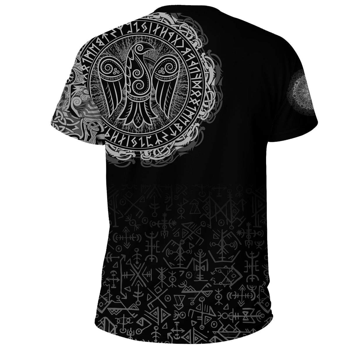 Custom Viking T Shirt Celtic Raven Tattoo RLT12 - Wonder Print Shop
