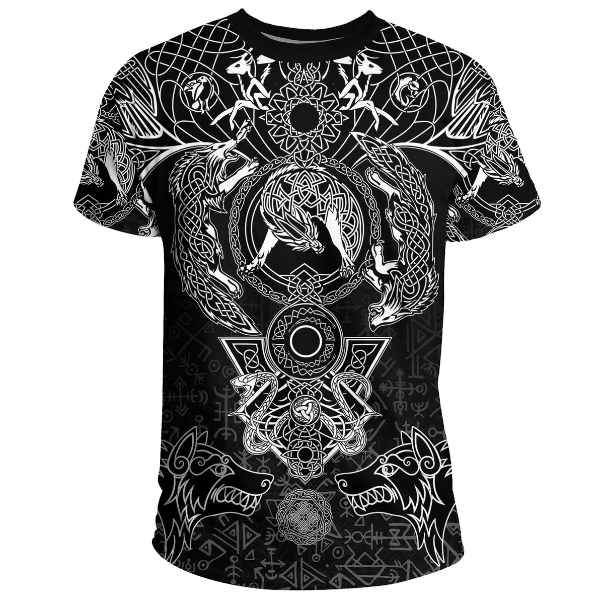 Viking T Shirt Fenrir and Skoll and Hati RLT12 - Wonder Print Shop