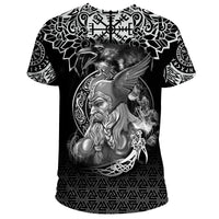 Custom Viking T Shirt Odin And Raven Tattoo RLT12 - Wonder Print Shop