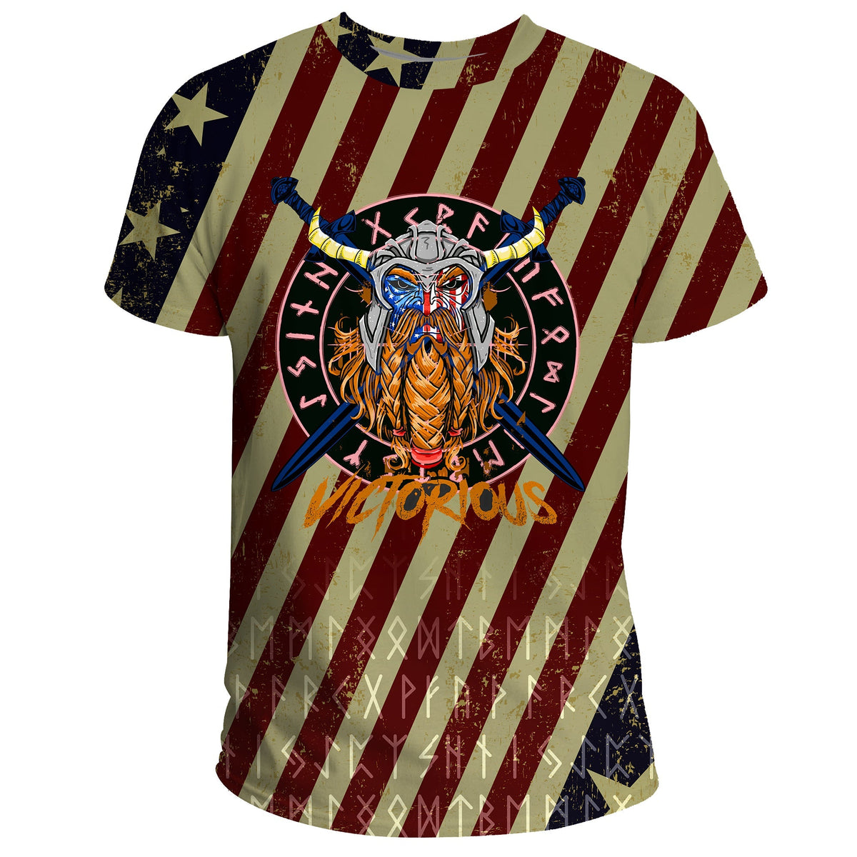 Viking T Shirt American Warrior Victorious RLT12 - Wonder Print Shop