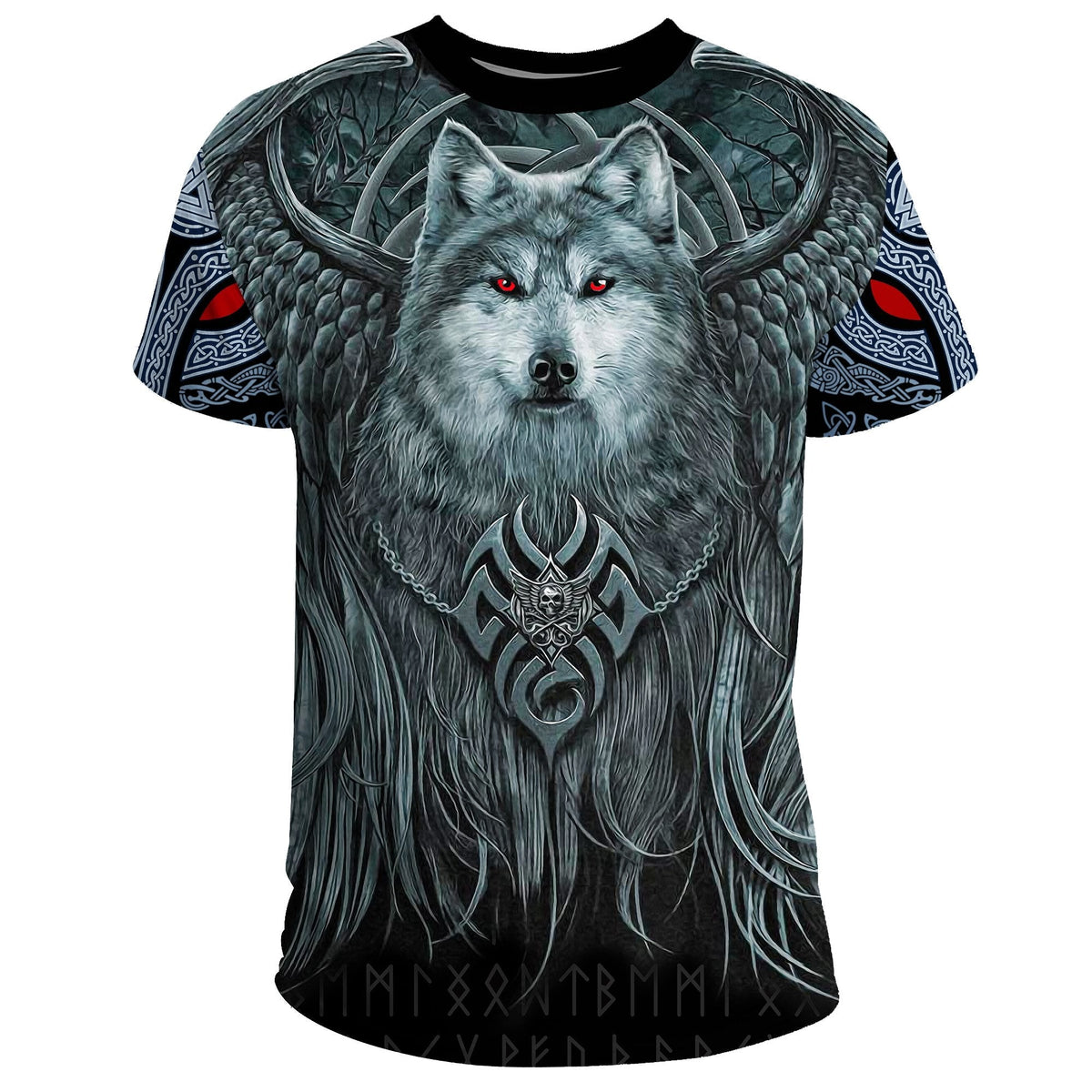 Viking T Shirt, Spiral Wolf Spirit RLT12 - Wonder Print Shop