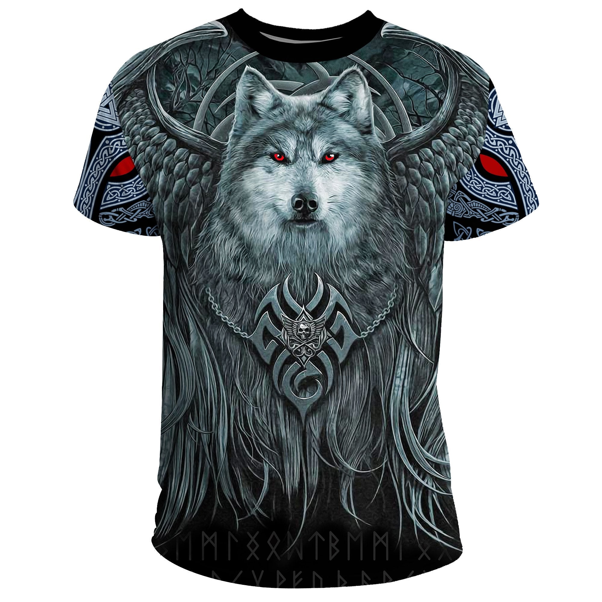 Viking T Shirt, Spiral Wolf Spirit RLT12 - Wonder Print Shop