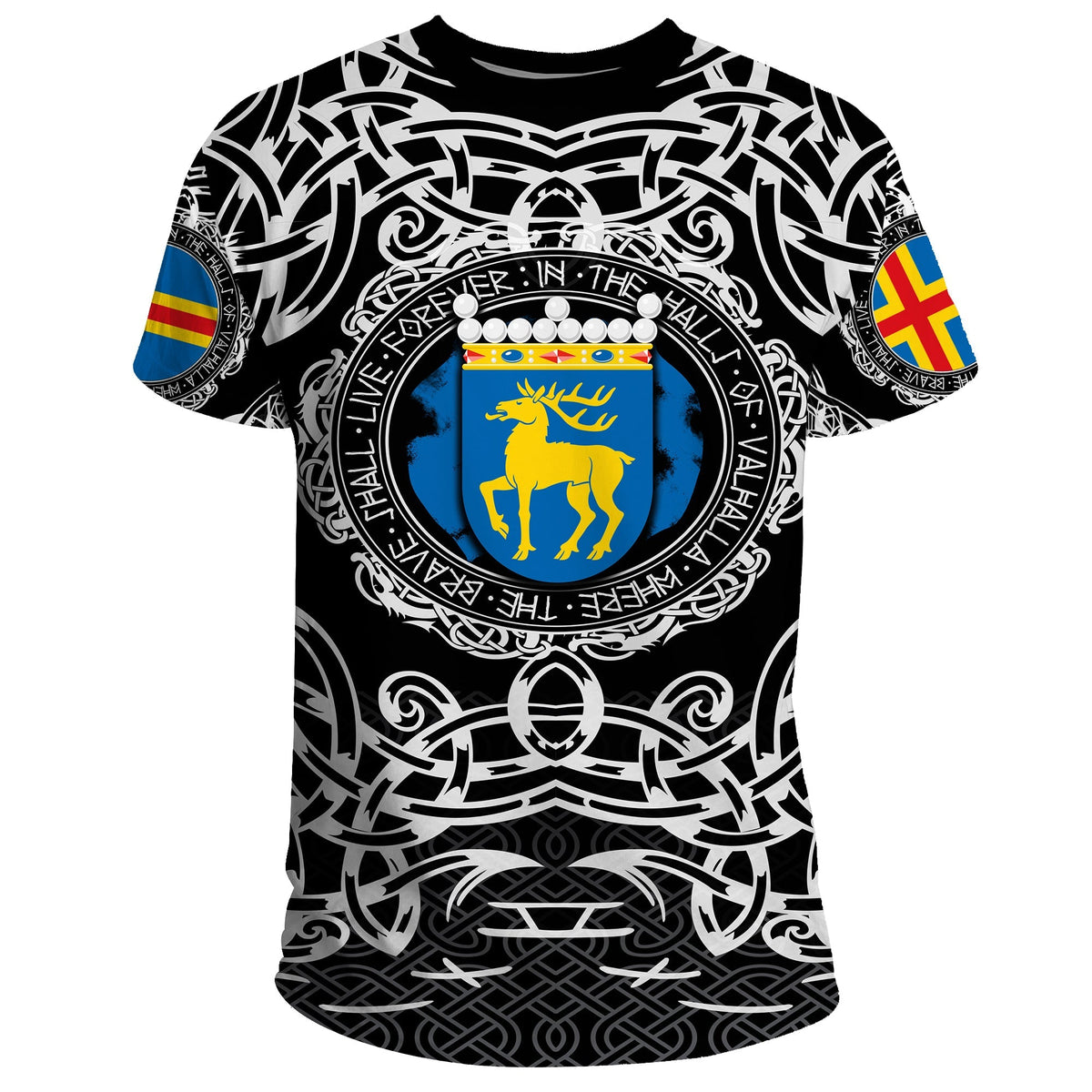 Viking T Shirt Aland Islands Viking Pattern RLT12 - Wonder Print Shop