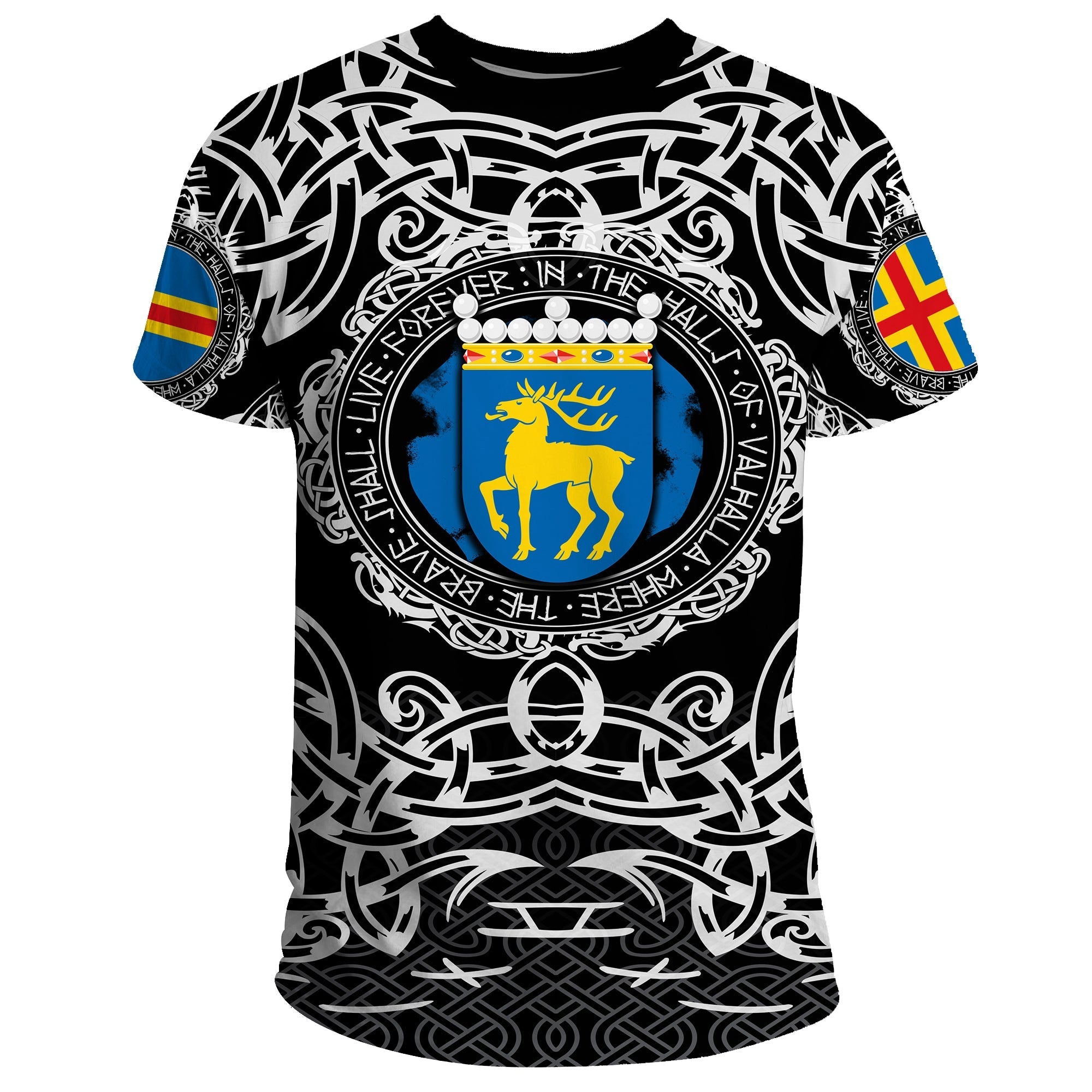 Viking T Shirt Aland Islands Viking Pattern RLT12 - Wonder Print Shop