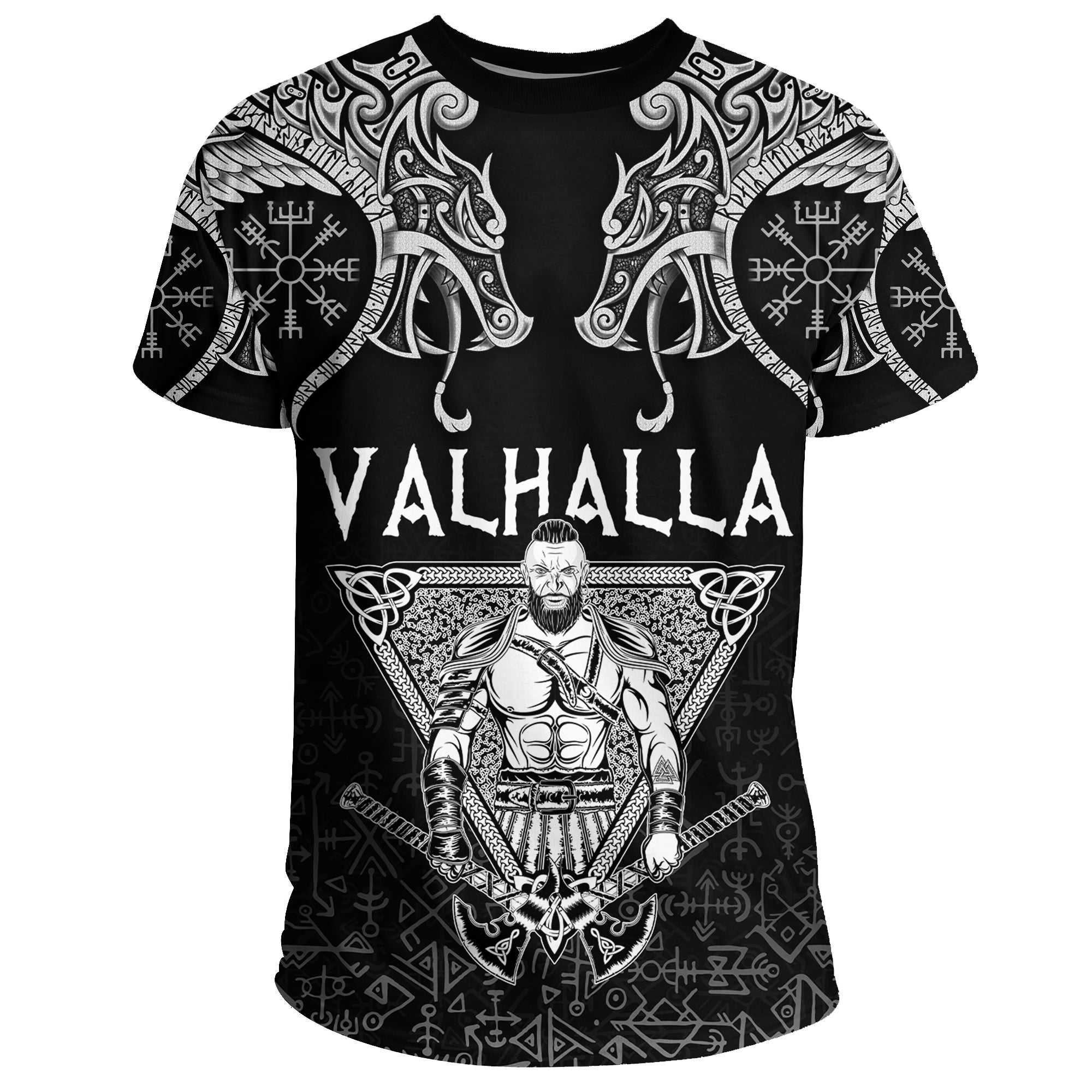 Custom Viking T Shirt Warrior Valhalla And Double Dragon RLT12 - Wonder Print Shop