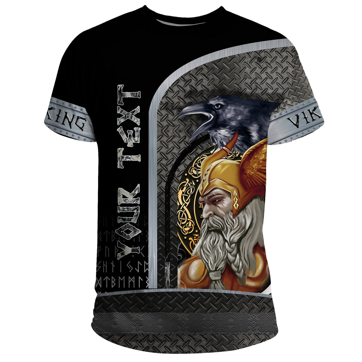 Custom Viking T Shirt Odin Style Armor RLT12 - Wonder Print Shop