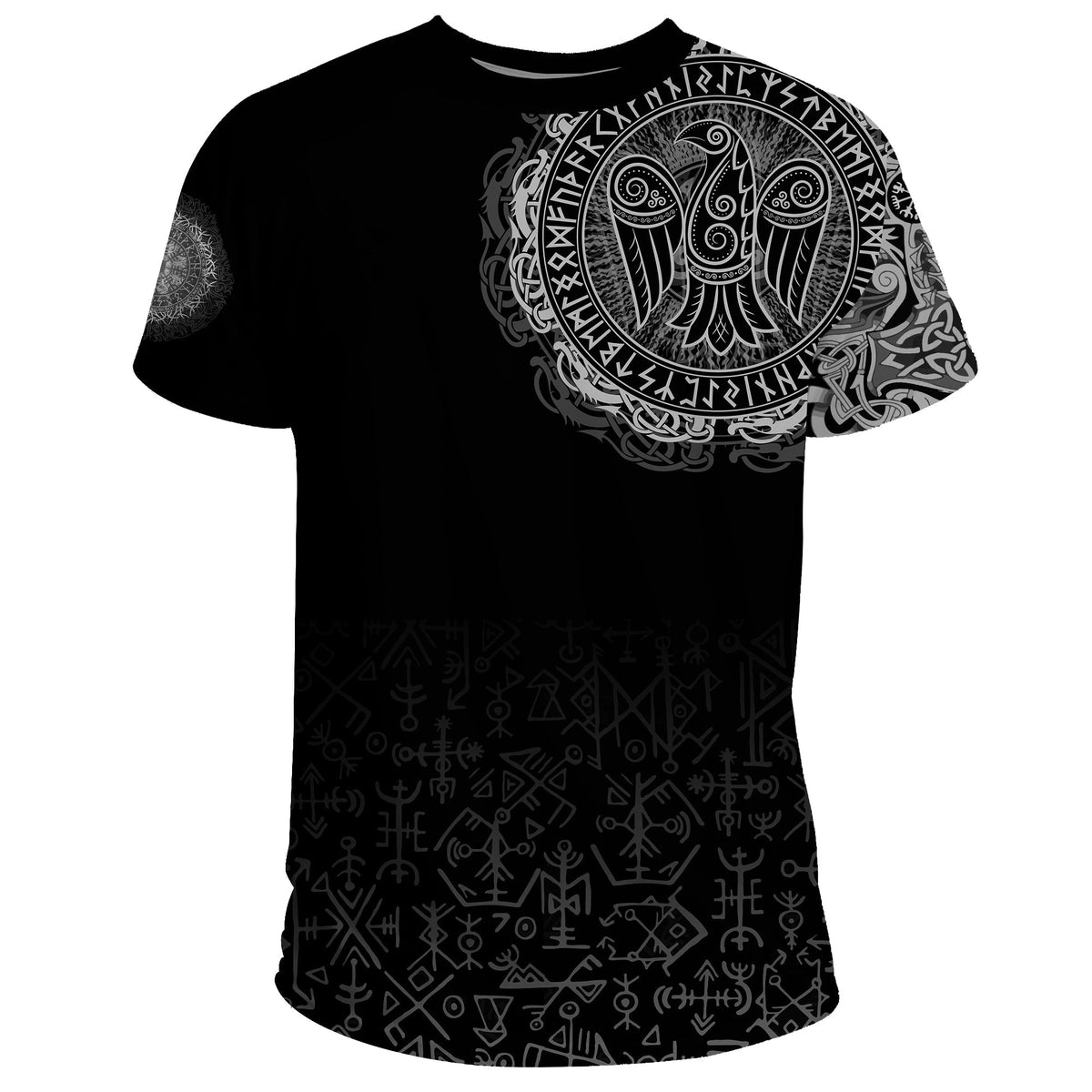 Viking T Shirt Celtic Raven Tattoo RLT12 - Wonder Print Shop