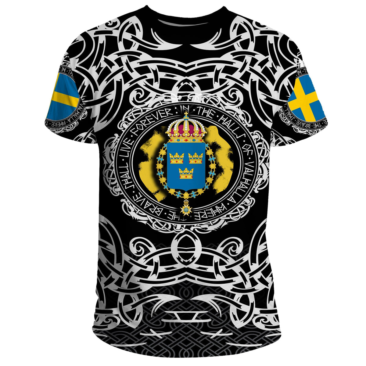 Viking T Shirt Sweden Viking Pattern RLT12 - Wonder Print Shop