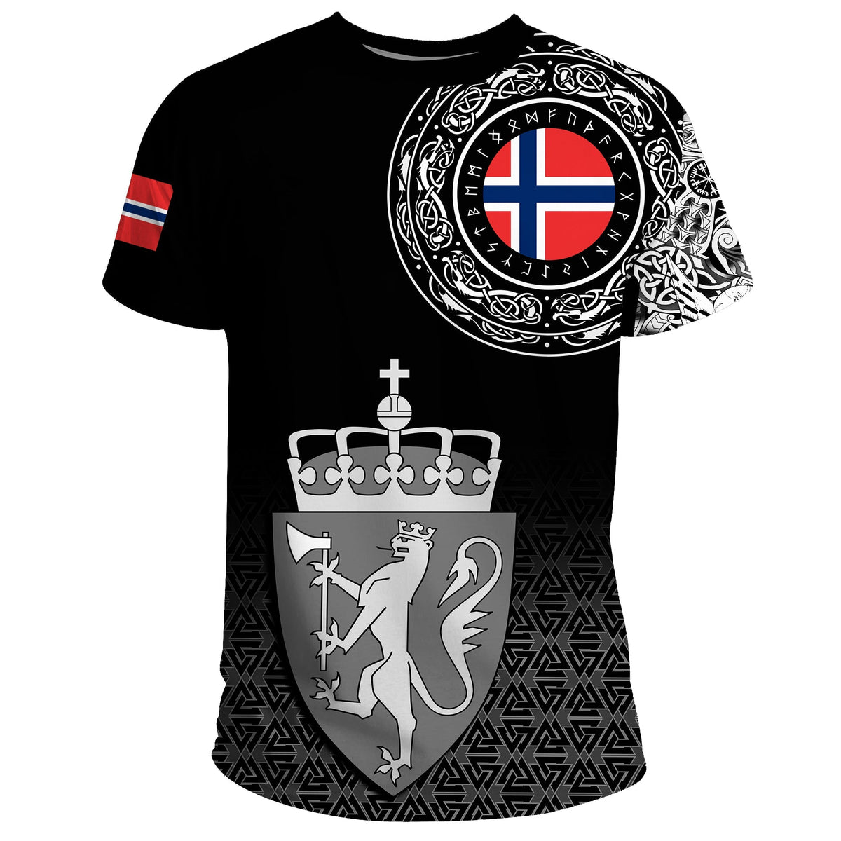 Viking T Shirt Norway Coat Of Arms RLT12 - Wonder Print Shop
