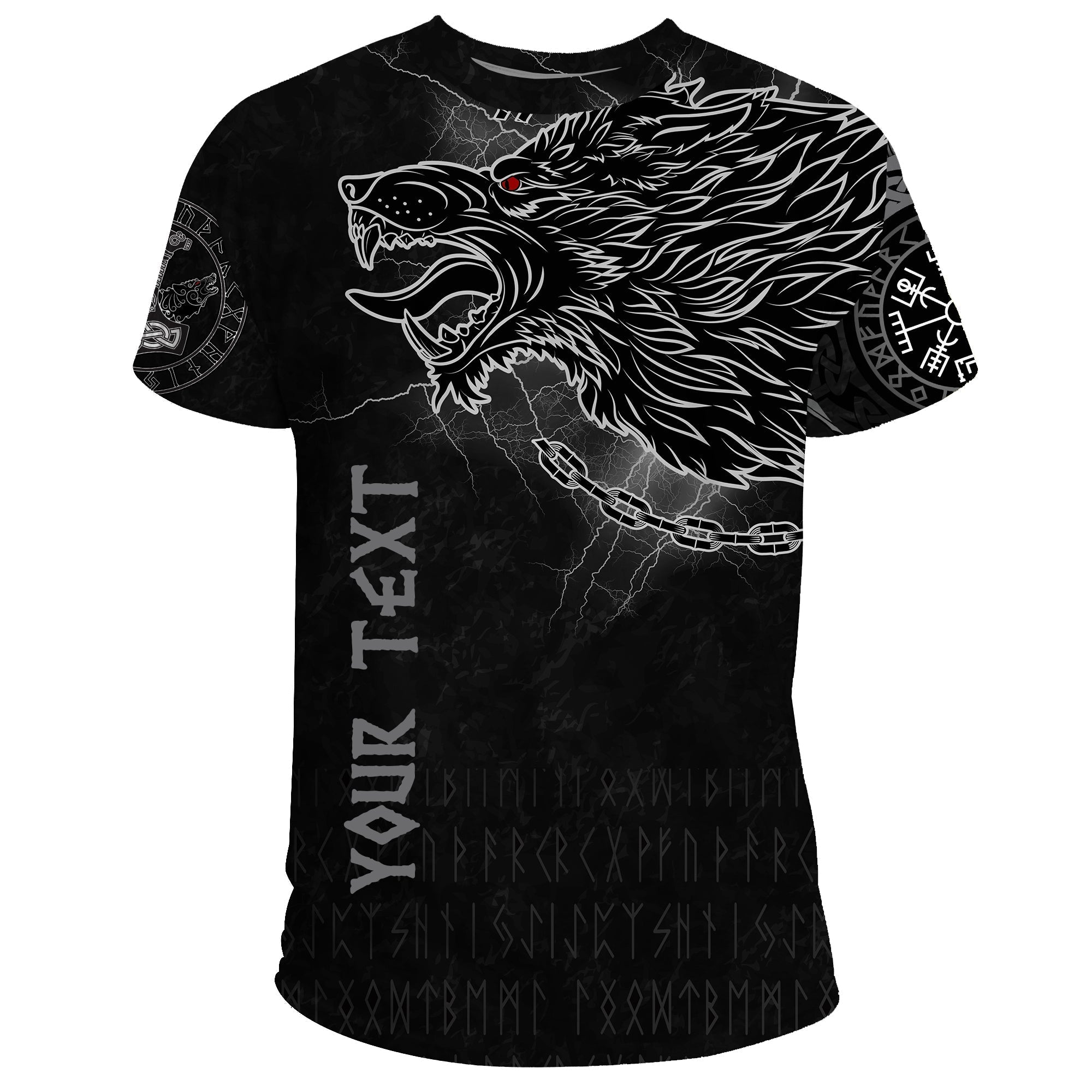 Custom Viking T Shirt Fenrir Norse Wolf Thunderstorm RLT12 - Wonder Print Shop