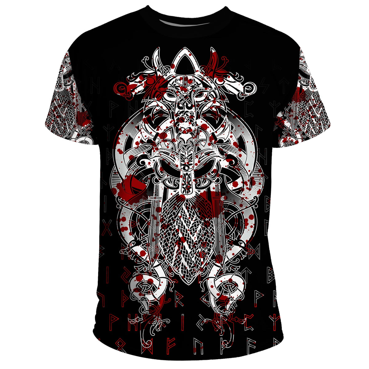 Viking Tyr Tattoo Blood T Shirt RLT12 - Wonder Print Shop