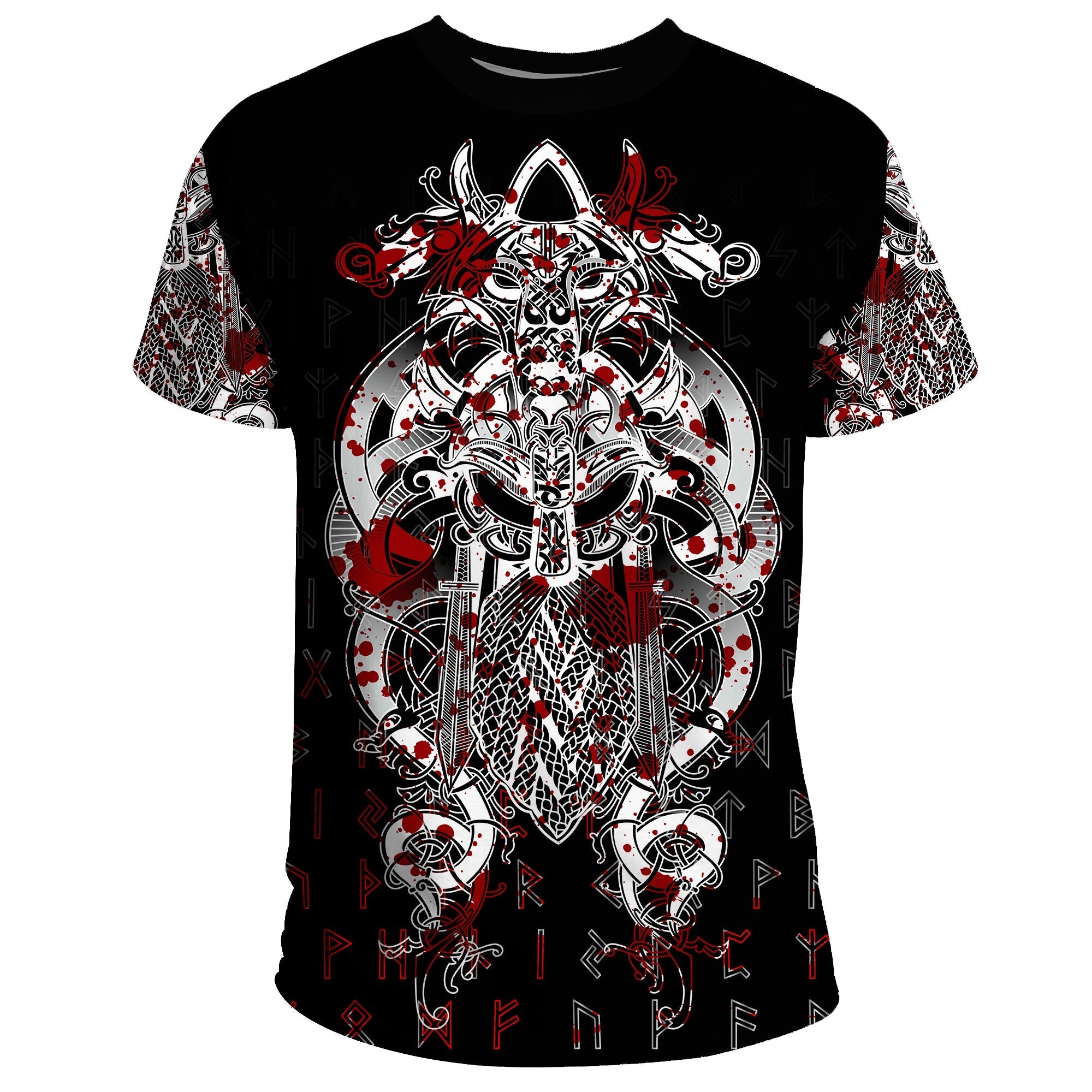 Viking Tyr Tattoo Blood T Shirt RLT12 - Wonder Print Shop