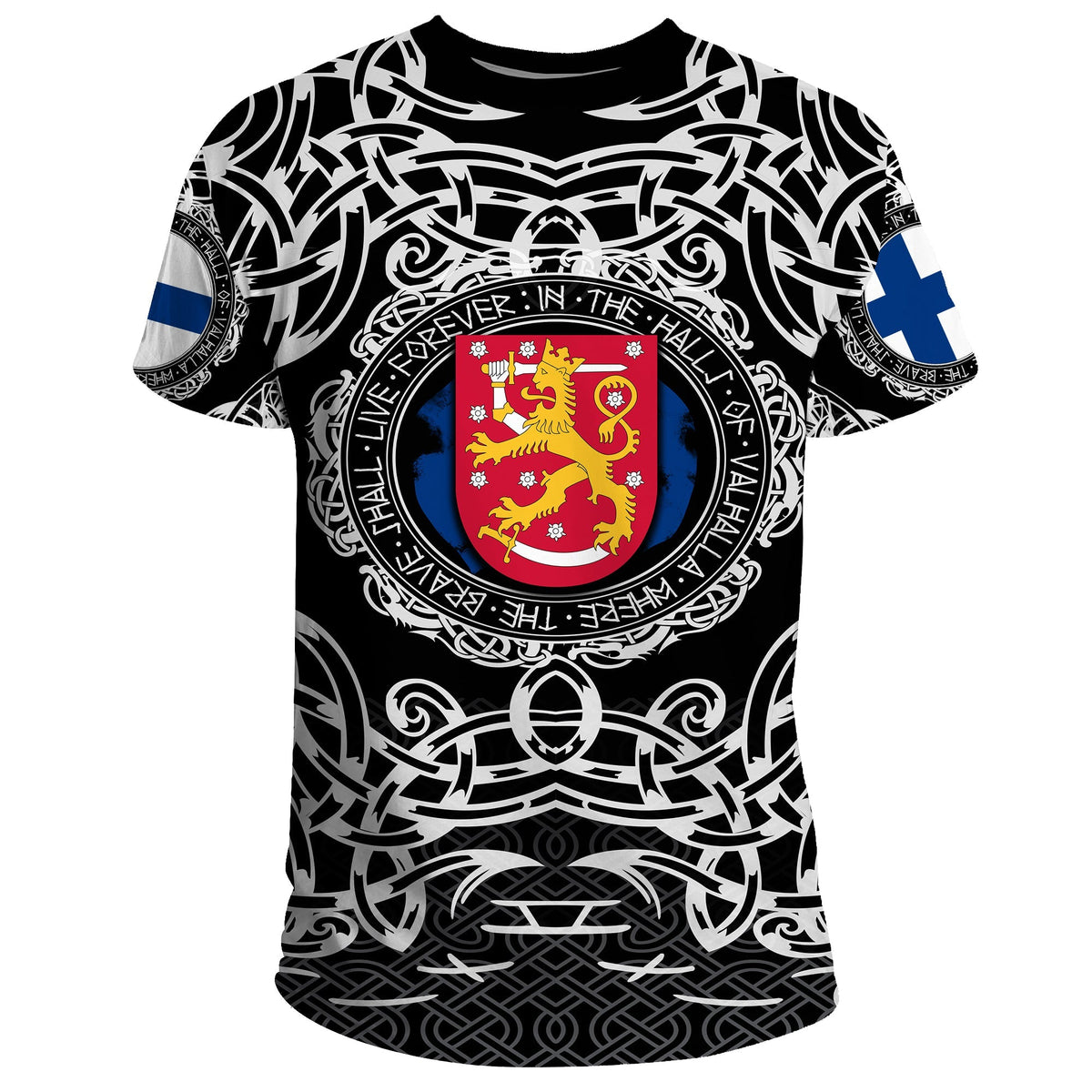 Viking T Shirt Finland Viking Pattern RLT12 - Wonder Print Shop