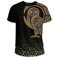 Viking T Shirt Owl Celtic On Triskele Background RLT12 - Wonder Print Shop