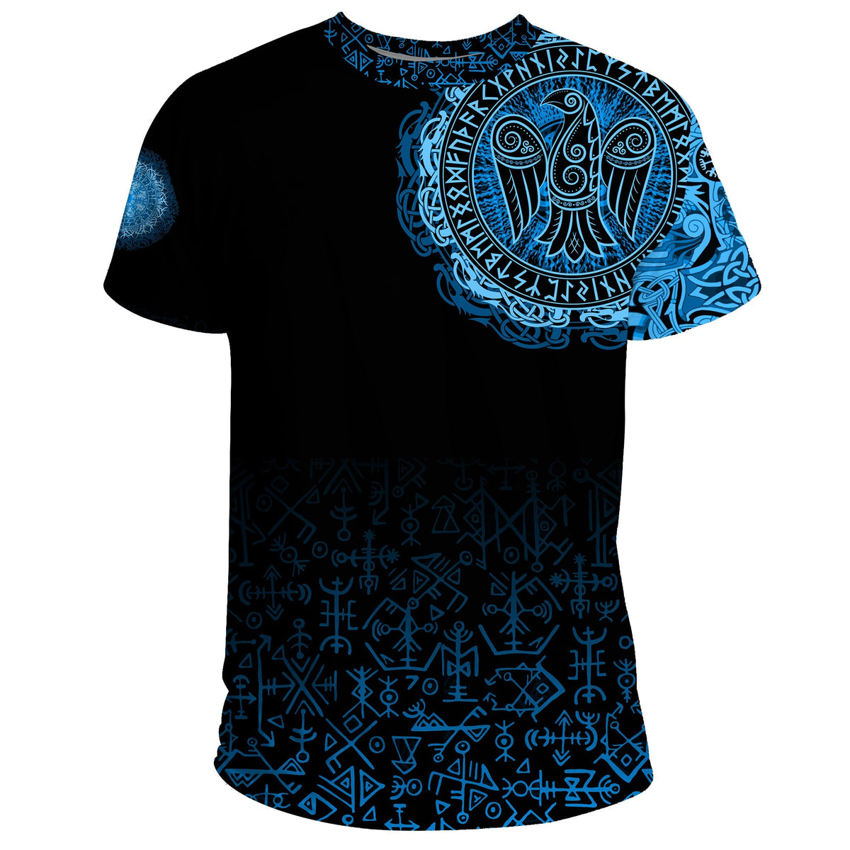 Viking T Shirt Raven Celtic Cyan RLT12 - Wonder Print Shop