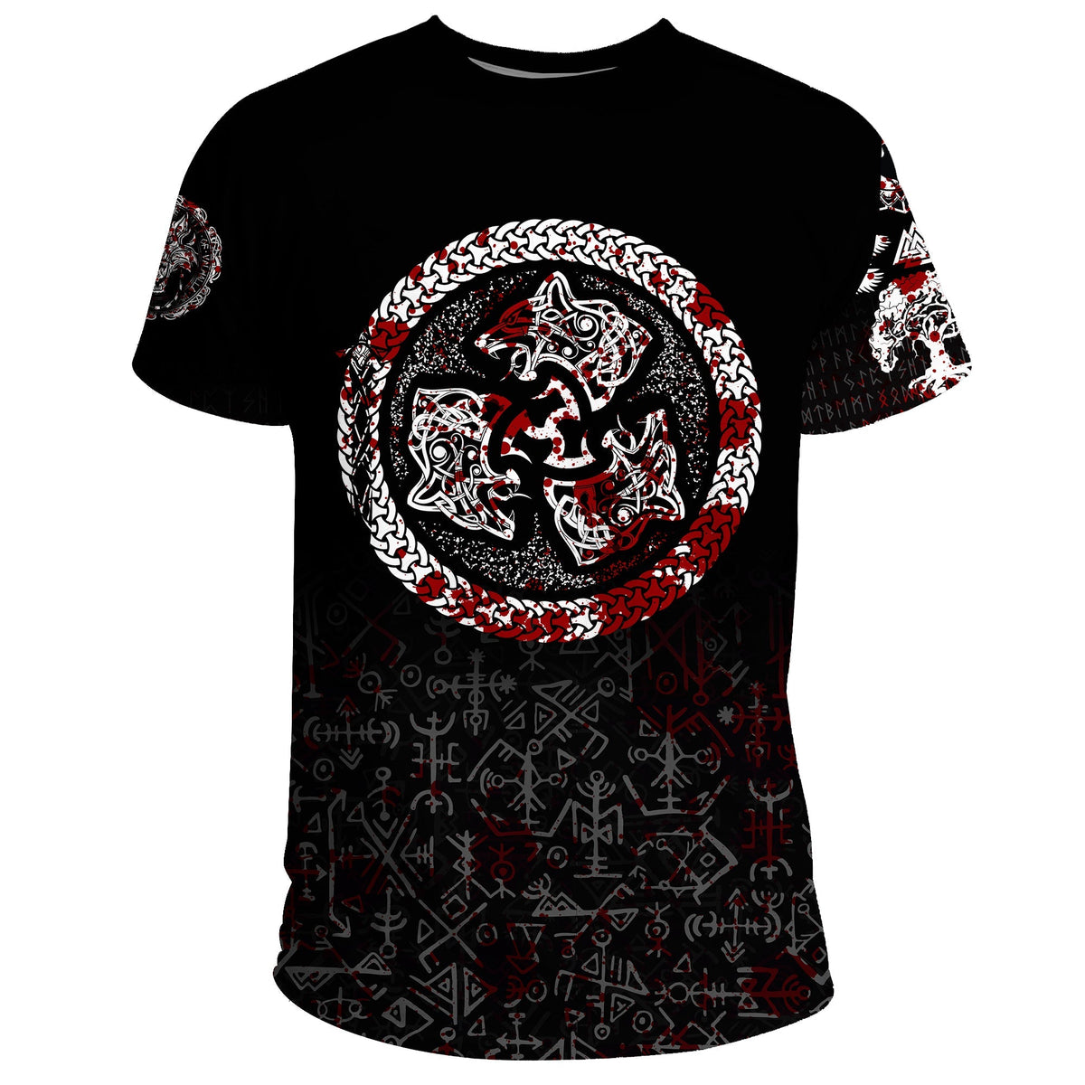 Viking T Shirt Fierce Blood Wolf Symbol Of A Viking Nordic RLT12 - Wonder Print Shop