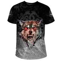 Viking T Shirt Fenrir Norse Wolf RLT12 - Wonder Print Shop