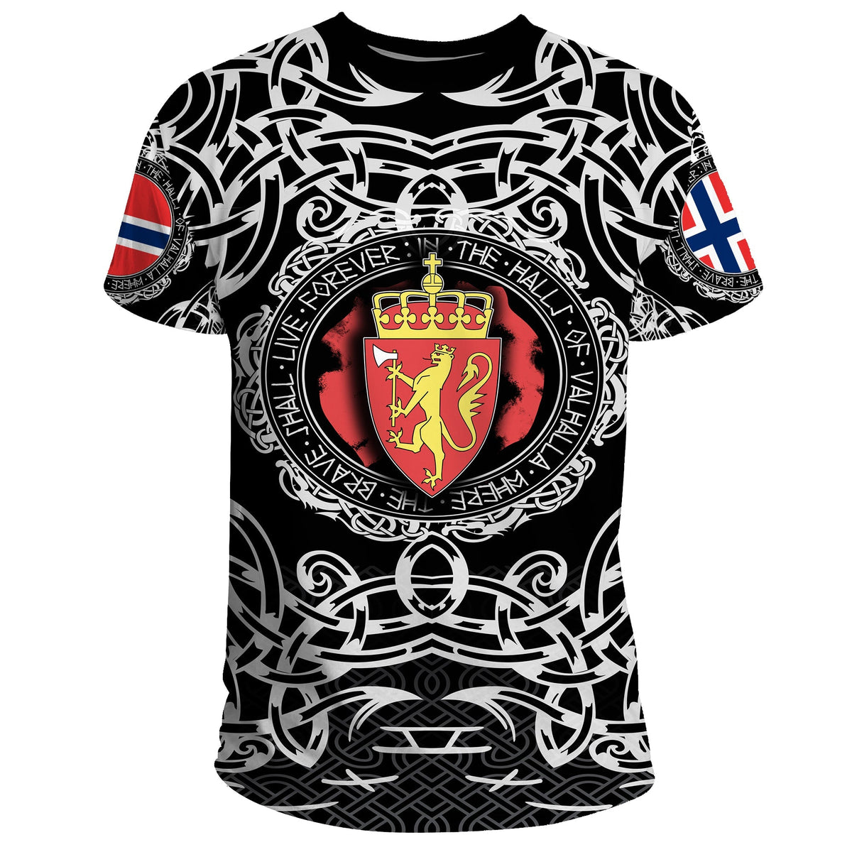 Viking T Shirt Norway Viking Pattern RLT12 - Wonder Print Shop