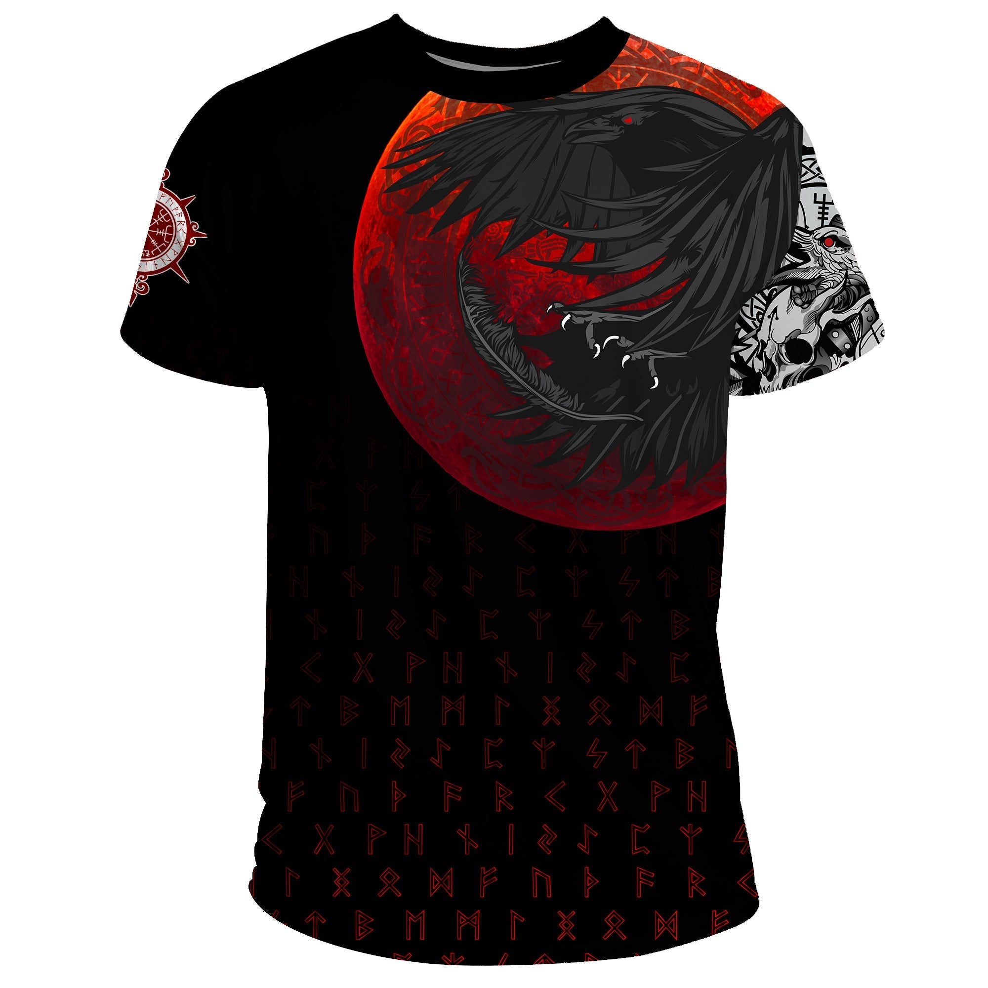 Custom Viking T Shirt Viking Raven Blood Moon RLT12 - Wonder Print Shop