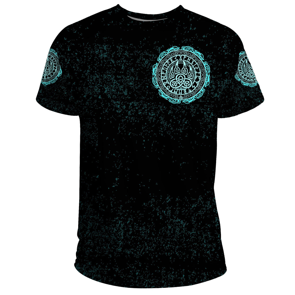 Viking T Shirt Viking Bear Claws Cyan Tattoo RLT12 - Wonder Print Shop