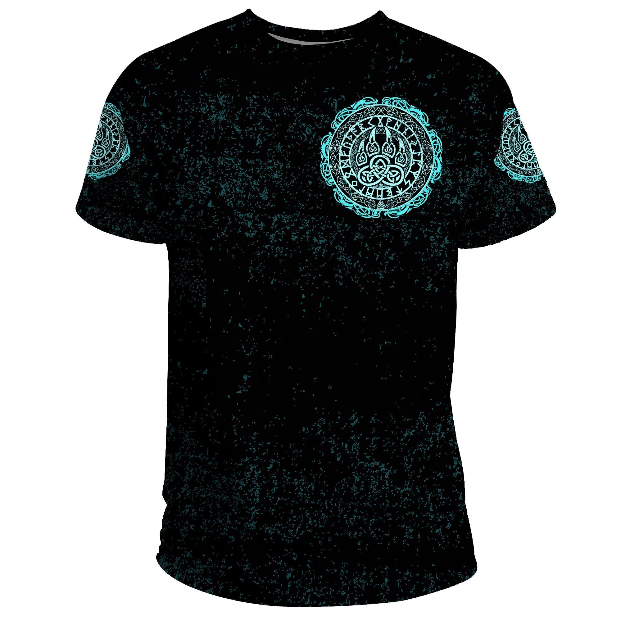 Viking T Shirt Viking Bear Claws Cyan Tattoo RLT12 - Wonder Print Shop
