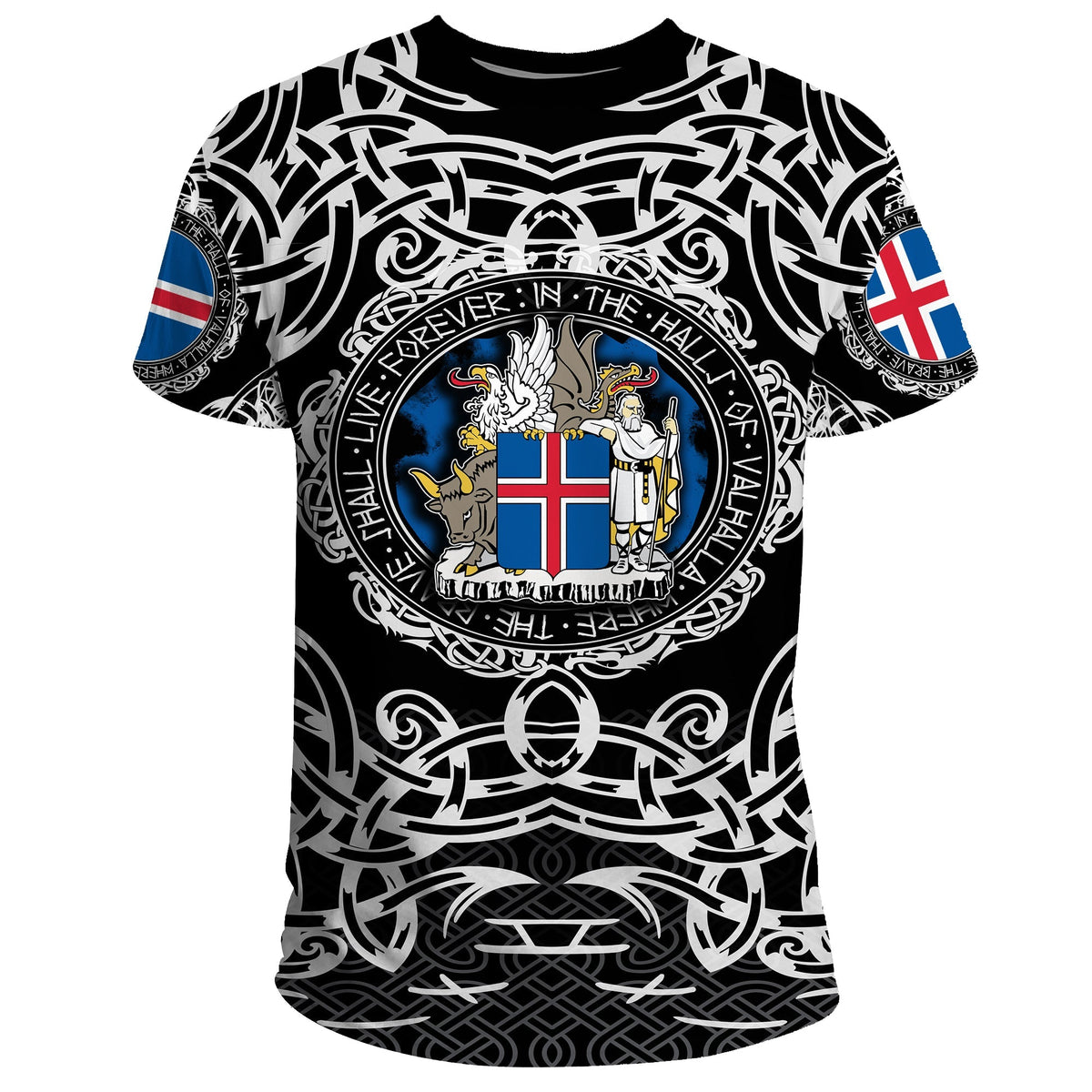 Viking T Shirt Iceland Viking Pattern RLT12 - Wonder Print Shop