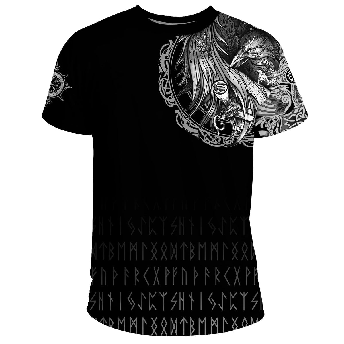 Viking T Shirt Norse Raven Tattoo RLT12 - Wonder Print Shop