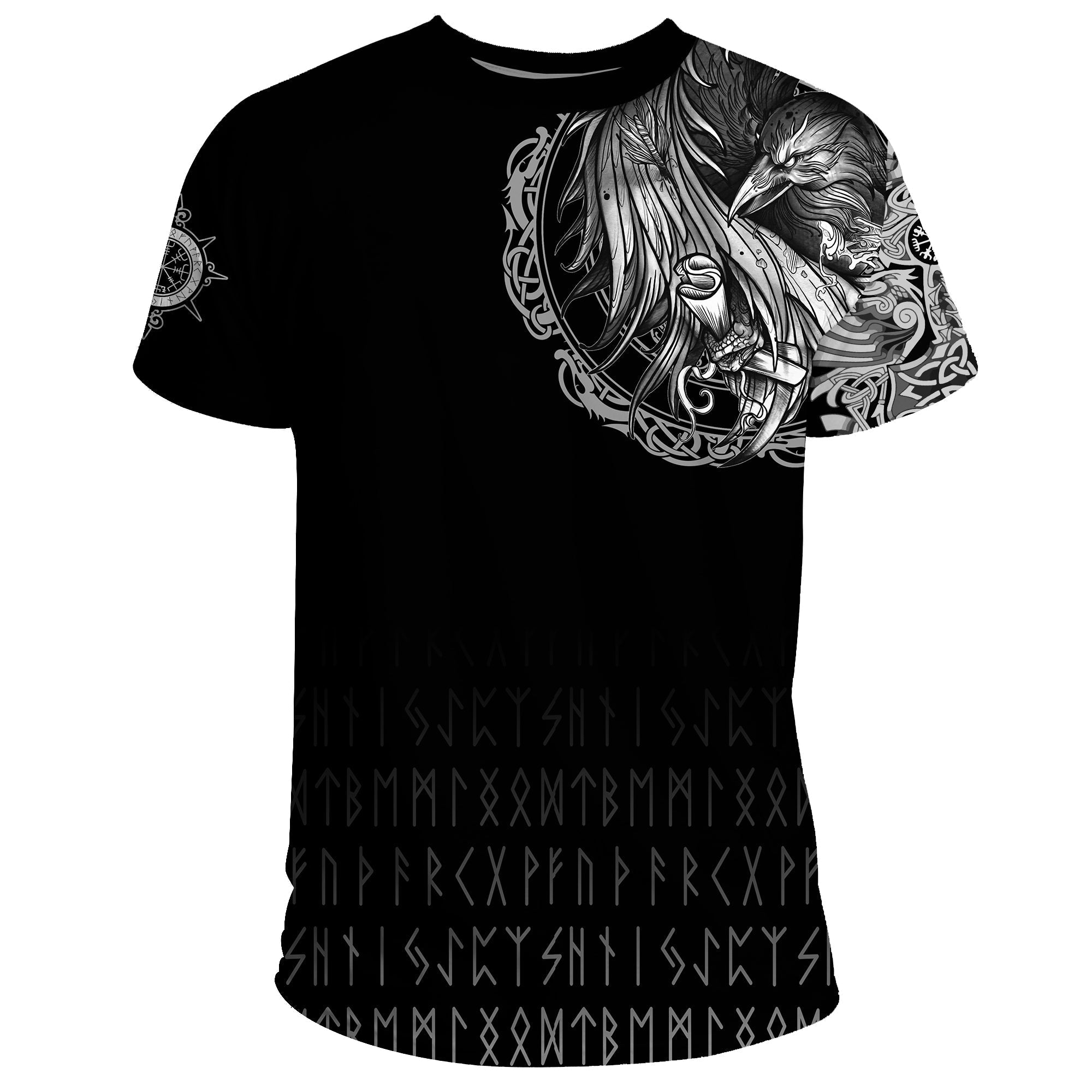 Viking T Shirt Norse Raven Tattoo RLT12 - Wonder Print Shop