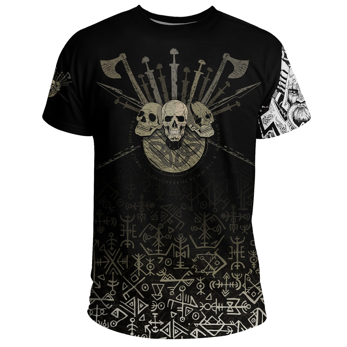 Custom Viking T Shirt Three Skull Of Viking RLT12 - Wonder Print Shop