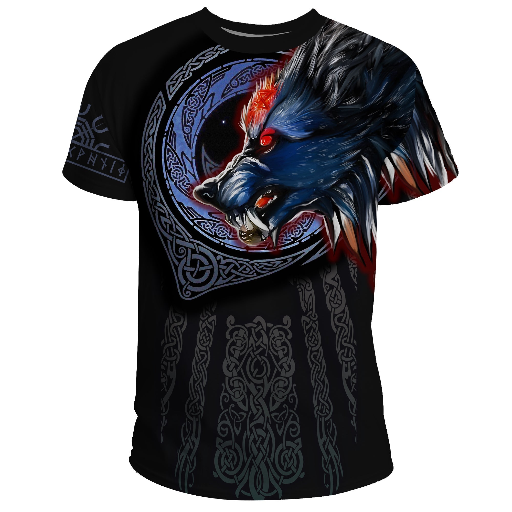 Viking T Shirt Viking Fenrir Wolf 3D RLT12 - Wonder Print Shop
