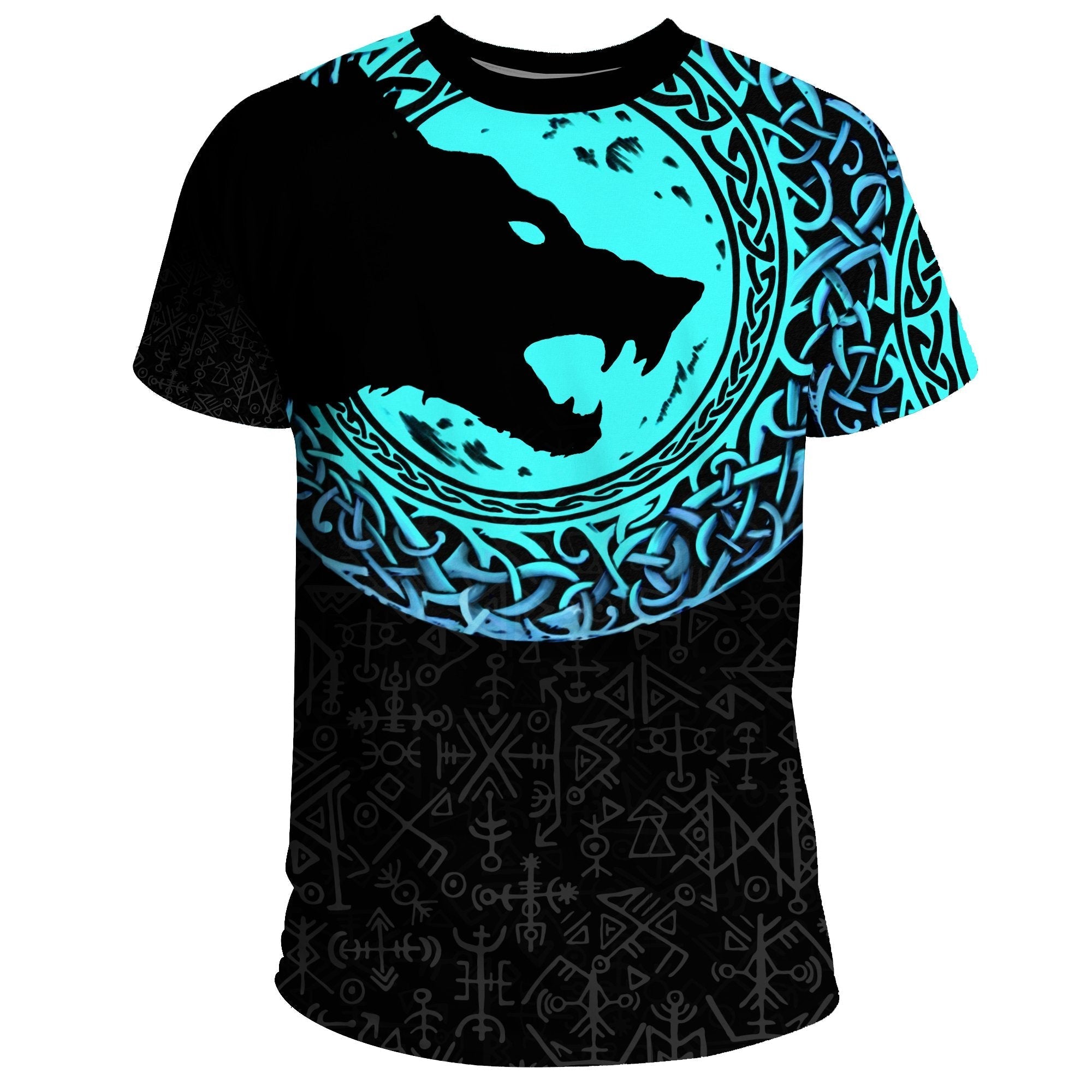 Viking T Shirt Fenrir Norse Wolf RLT12 - Wonder Print Shop