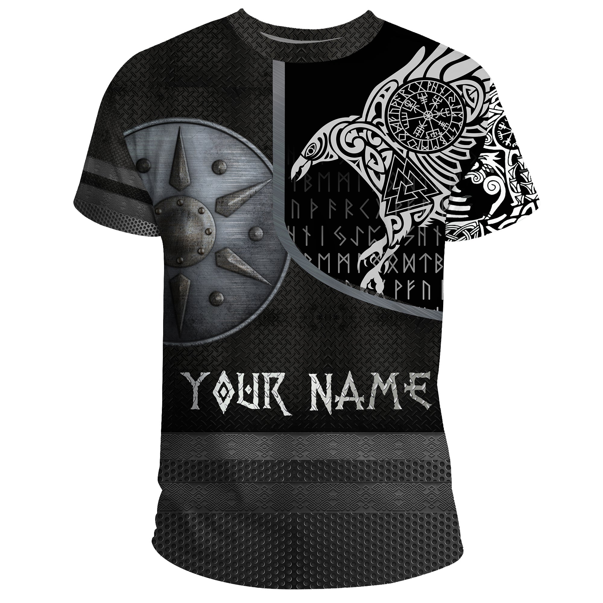 Viking T Shirt Armor Raven Tattoo RLT12 - Wonder Print Shop