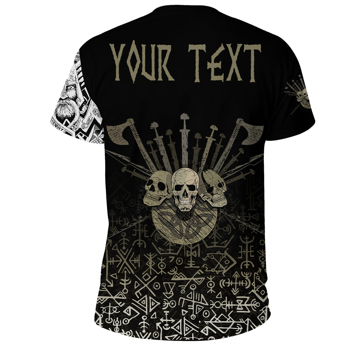 Custom Viking T Shirt Three Skull Of Viking RLT12 - Wonder Print Shop