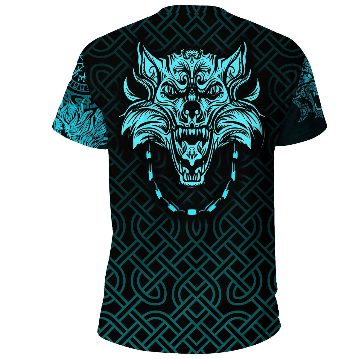 Viking T Shirt Fenrir Viking Cyan 3D RLT12 - Wonder Print Shop