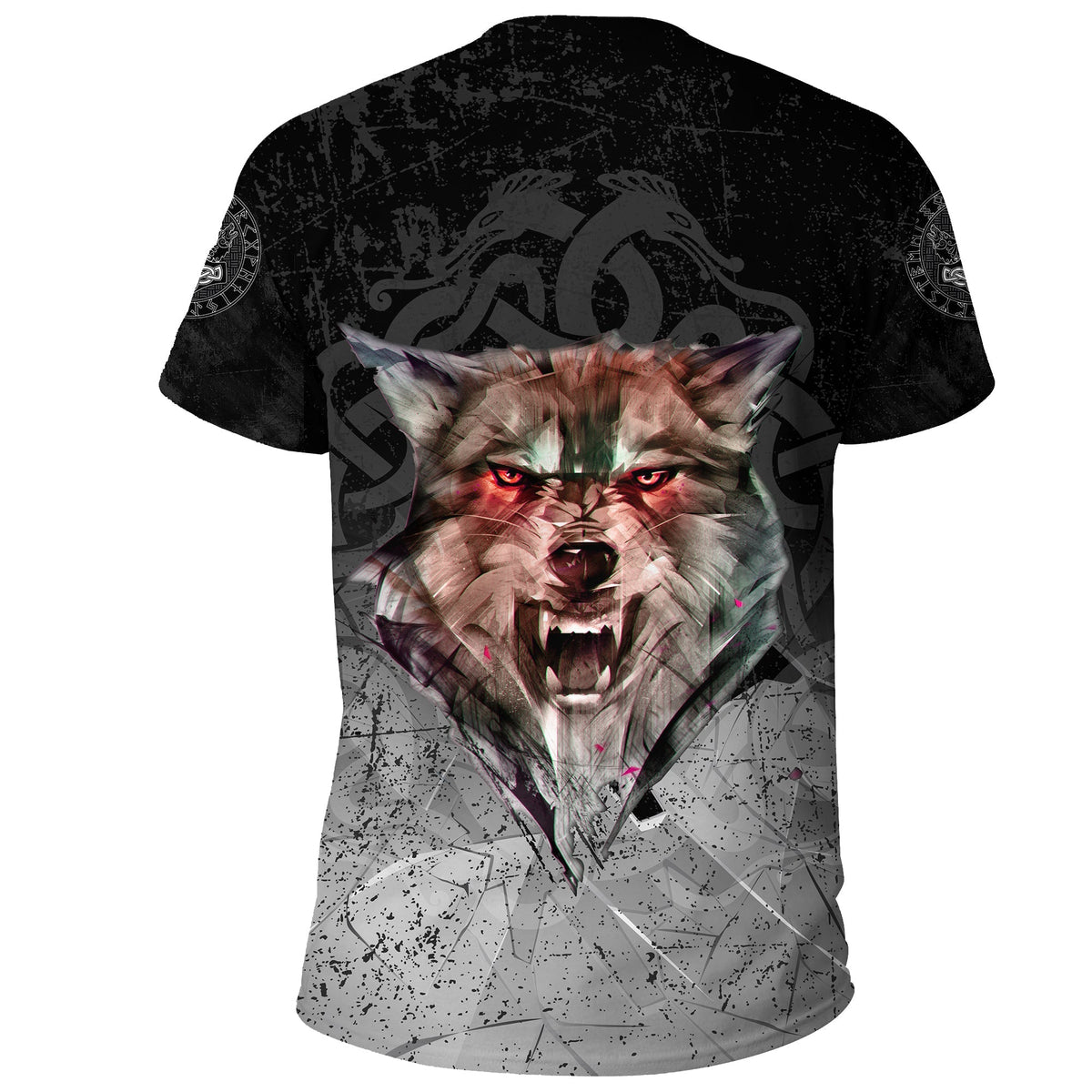 Viking T Shirt Fenrir Norse Wolf RLT12 - Wonder Print Shop