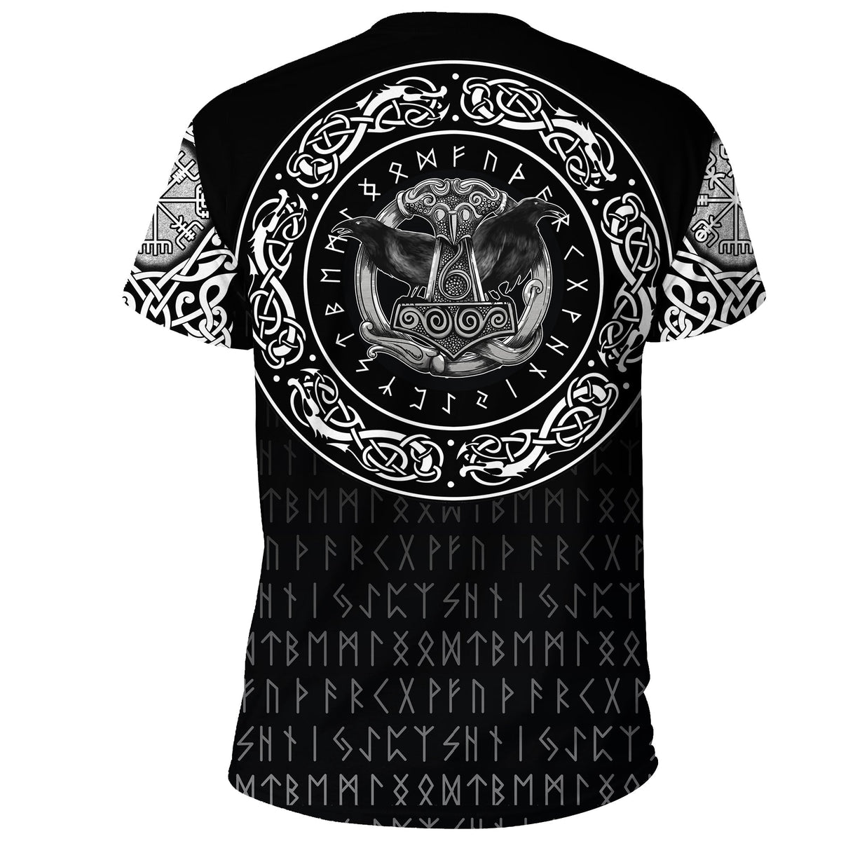 Viking T Shirt Huginn and Muniin With Mjolnir RLT12 - Wonder Print Shop